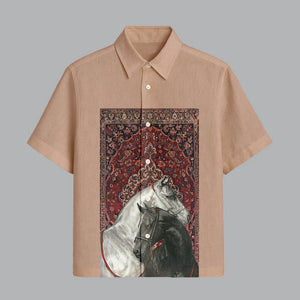 Coffee Printed Half Sleeve Shirt