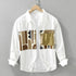 White patch work full sleeve shirt