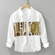 White patch work full sleeve shirt