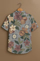 Grey Printed Half Sleeve Shirt